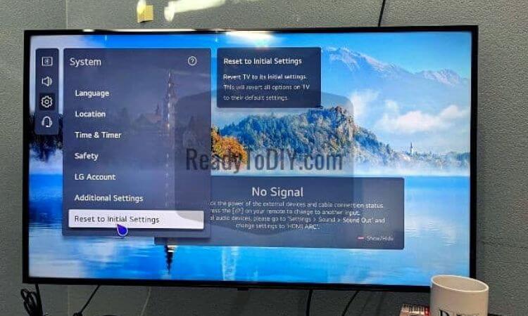 how to remove no signal message from lg tv